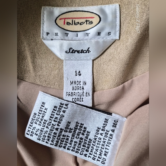VTG Talbots Camel Wool Skirt Suit Set | 2-Piece Blazer & Midi Skirt | Size 14P - Picture 3 of 11